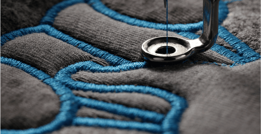 Sewing machine with detailed embroidery design