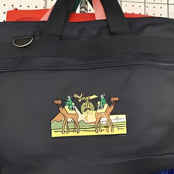 Blue bag with camel design