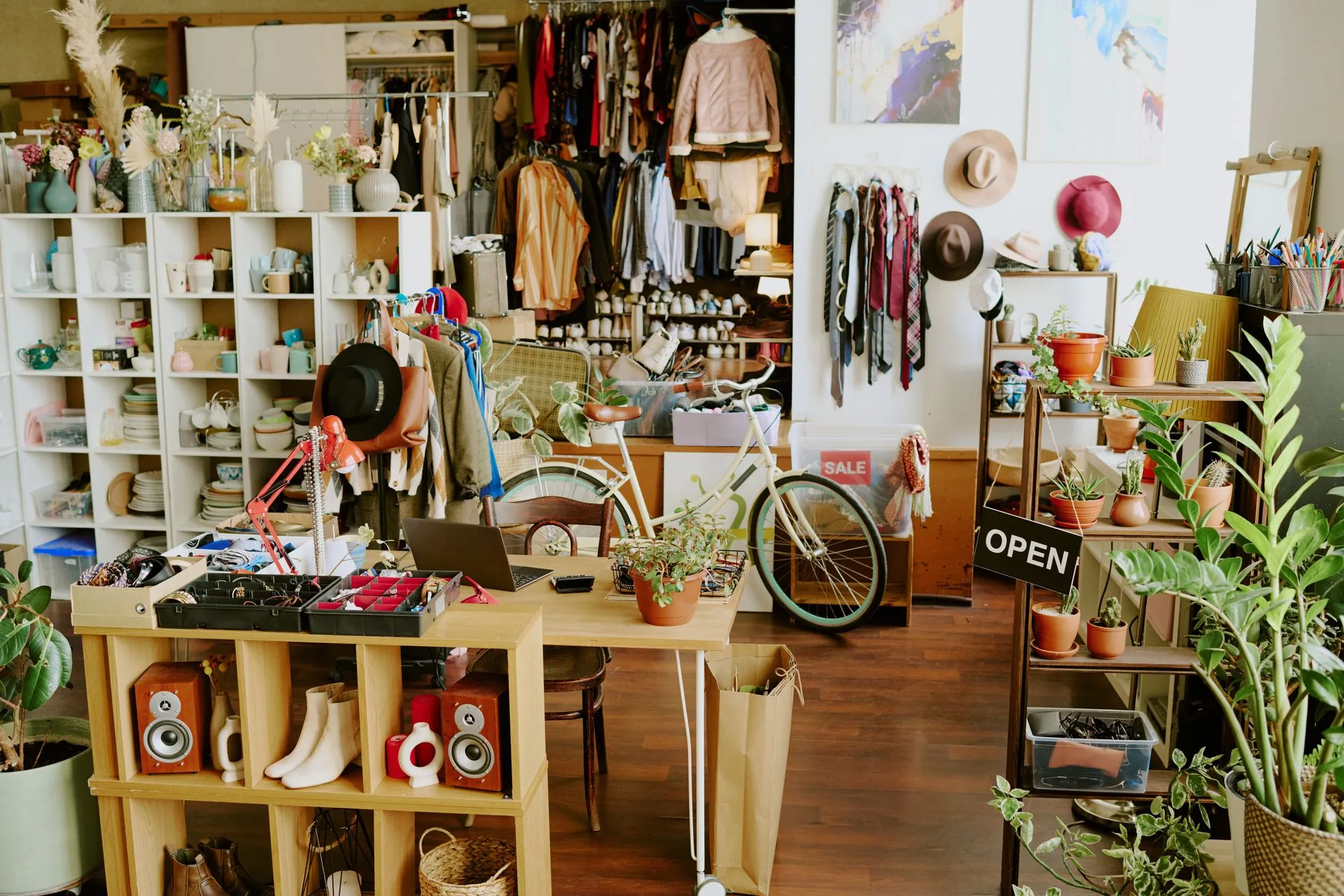 Thrift store with diverse items